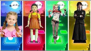 Diana Vs Squid game2 Vs Suicide squad Vs Wednesday Tiles hop edm Rush #coffindance #tileshopedmrush