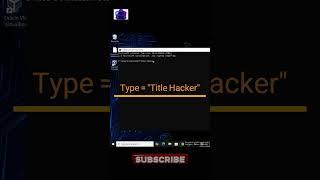 Change Your CMD Title #shorts