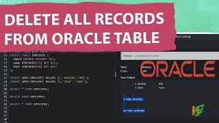 How to Delete All Records / Data from Table in Oracle Database | Delete Query