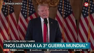 Trump arremete contra Biden y Harris: "Estos incompetentes nos llevan a la III Guerra Mundial"