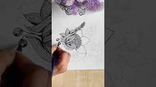 Floral Doodle art|| line art|| zentangle doodle  #lucyrelaxingartgallery #zentanglemandala