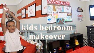 CAR THEMED KIDS BEDROOM MAKEOVER // Affordable Boys Room Makeover | Before and After Reveal