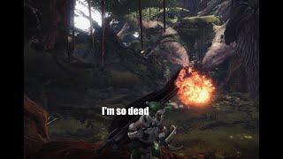 Monster Hunter World: Hunting a Pink T-Rex and a Green Flying Lizard