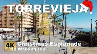 Torrevieja - Christmas Esplanade, Spain - Walking tour [4k 60 fps]