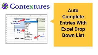 Autocomplete Entries With Excel Drop Down List