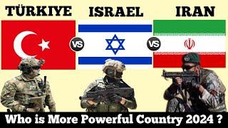 Türkiye vs Israel vs Iran military power comparison 2024 | Israel vs Iran military power 2024