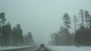 Driving to Pinetop, Arizona while it was Snowing