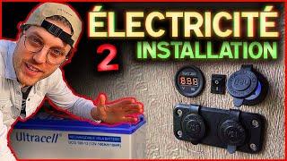 24. ÉLECTRICITÉ en fourgon : Installer les prises et batteries ! - Aménagement kangoo aménagé diy