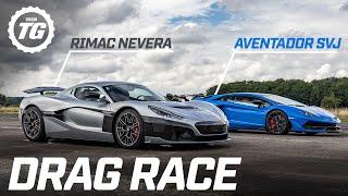 DRAG RACE: Rimac Nevera vs Lamborghini Aventador SVJ | Top Gear Series 33