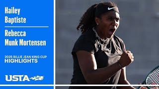 Hailey Baptiste vs. Rebecca Munk Mortensen Highlights | 2025 Billie Jean King Cup