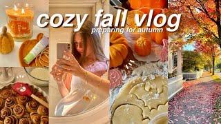 FALL VLOG  baking, decorating for autumn, shopping & family dinner!