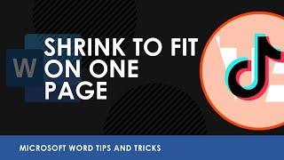 How to Shrink Data to Fit on One Page in Microsoft Word #shorts