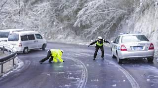 Icy Road Madness Caught on Camera