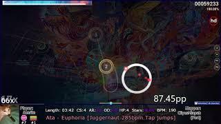 Azerite丨639pp if ranked 8.06* 99.78%FC丨Ata - Euphoria [Juggernaut 285bpm Tap jumps] +HD