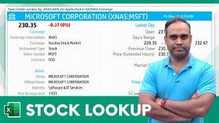 Stock Lookup Excel Template