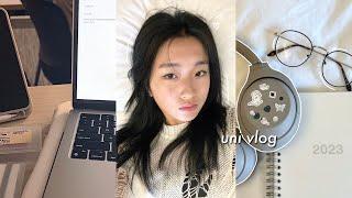 first day of university vlog: grwm, dorm tour, in-person classes, first year student ️