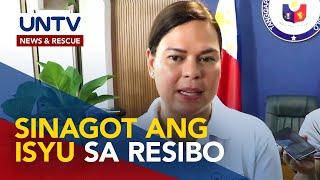 VP Sara, sinagot ang isyu sa resibo para sa OVP fund use; ‘No comment’ sa P1-M reward ng House panel