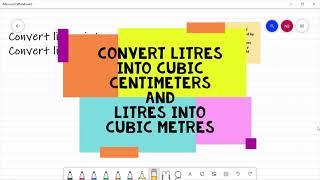 LITRE TO CUBIC CENTIMETER CONVERSION  EASY TRICK