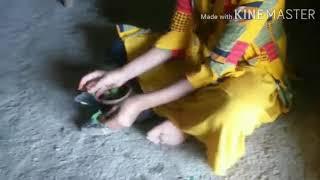 Village cooking in pots playing kids in old style