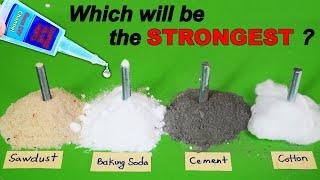 2 Experiment Comparing The Strength Cement, Sawdust, Baking Soda, Cotton