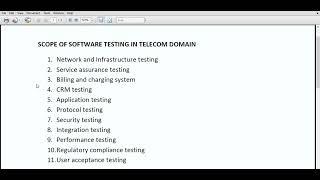 SCOPE OF SOFTWARE TESTING IN TELECOM DOMAIN