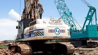 รีวิว  หาดูยาก รถเจาะเข็มเสาทางด่วน สุดไอเดีย soilmec and kobelco EP.4912