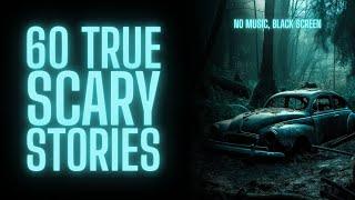 4+ HOURS of TRUE Scary Stories in the Rain with Black Screen - No Music