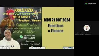 KRAZIFIZIX MATRIC MATHS COCK CROW DAY 4 - Functions and Financial Maths