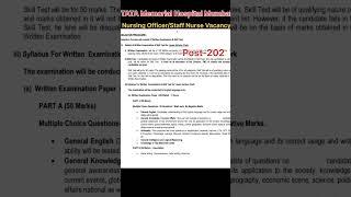 Nursing Officer/Staff Nurse Vacancy|Tata Memorial Hospital #nursingofficer #thenursingofficersb