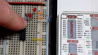 8 NPN darlington pair transistors in this ULN2803 IC quick look by Electronzap