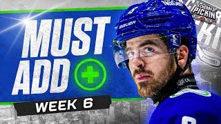 6 Must Add Players + Streamers | Week 6 | Fantasy Hockey 2024