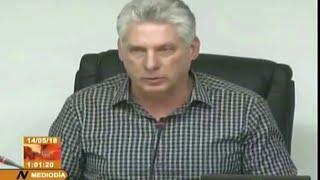 Cuban president Miguel Diaz-Canel focuses on minutiae during meeting