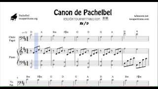 Pachelbel Canon in D Sheet Music for Cello and Bassoon and Piano Duet