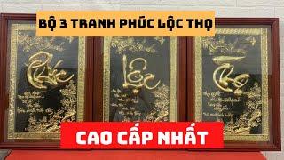 Bộ 3 tranh Phúc Lộc thọ cao cấp nhất, 0339.737.519 Ngọc Anh Đồng Mỹ Nghệ