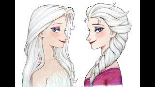 【柯小逸】 Drawing Frozen2-Elsa 2D  /2D版《冰雪奇缘2》艾莎公主造型 彩铅手绘过程