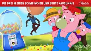 Die drei kleinen Schweinchen und bunte Kaugummis  | Märchen für Kinder | Gute Nacht Geschichte