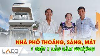 Nhà Phố 1 Trệt 1 Lầu Sân Thượng 4x20m Siêu Thông Thoáng Của Cô Lệ Tại Củ Chi - Xây Nhà Trọn Gói LACO