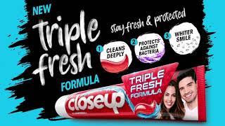 New Closeup Triple Fresh Formula Toothpaste.