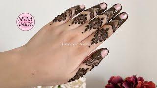 Simple Fingers Mehendi design #10 - 2024 | Heena Vahid.