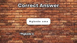 Igbo Quiz