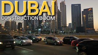 Dubai Construction Boom: Business Bay "Marasi Drive" Complete Summer Walk Tour (6.14.24: 4K-UHD)