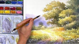 Watercolor Tutorial: Peaceful Forest Path