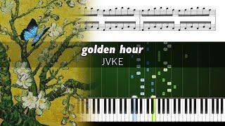 JVKE - ​golden hour - ACCURATE Piano Tutorial + SHEETS