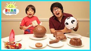 Chocolate Food vs Real challenge with Ryan ToysReview!