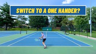 D3 tennis player practices with a new a one-handed backhand for a week!