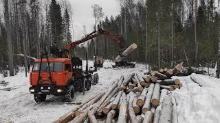 погрузка древесины манипулятором сф-65