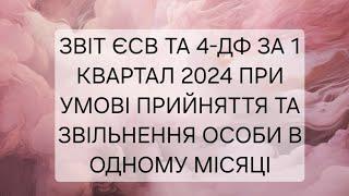 ЗВІТ ПО ЄСВ ЗА 1 КВАРТАЛ 2024. ПРИКЛАД ЗАПОВНЕННЯ: В ОДНОМУ МІСЯЦІ ПРИЙНЯЛИ І ЗВІЛЬНИЛИ ПРАЦІВНИКА