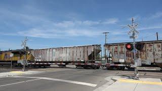 [Rare Safetran Type 1] UP 7644 Manifest North, E. Market St. Railroad Crossing, Stockton CA