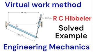 Problem of Virtual Work Principle || Example || R C Hibbeler ||  Engineering Mechanics || First year