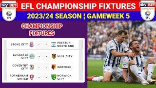 English Football Championship Fixtures Today Matchweek 5 ¦ EFL Championship 2023/24 Fixtures